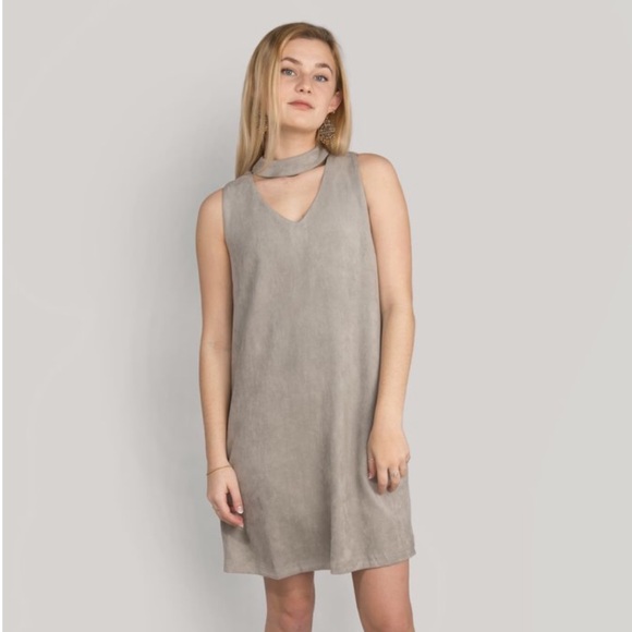 Wishlist Dresses & Skirts - WISHLIST Stone Grey Cutout Pocket Tank Dress